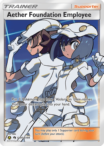 Aether Foundation Employee Hidden Fates Pokemon Card