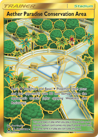 Aether Paradise Conservation Area Hidden Fates Pokemon Card