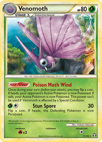 Venomoth HS-Triumphant Pokemon Card