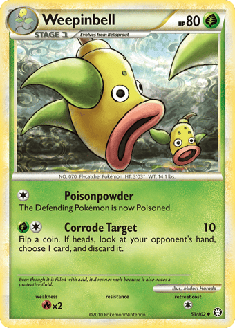 Weepinbell HS-Triumphant Pokemon Card