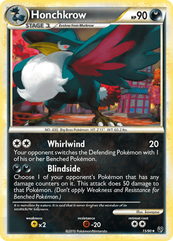 Honchkrow HS-Undaunted Pokemon Card