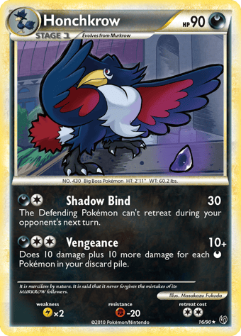 Honchkrow HS-Undaunted Pokemon Card