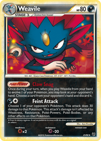 Weavile HS-Undaunted Pokemon Card