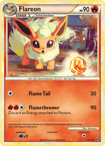 Flareon HS-Undaunted Pokemon Card