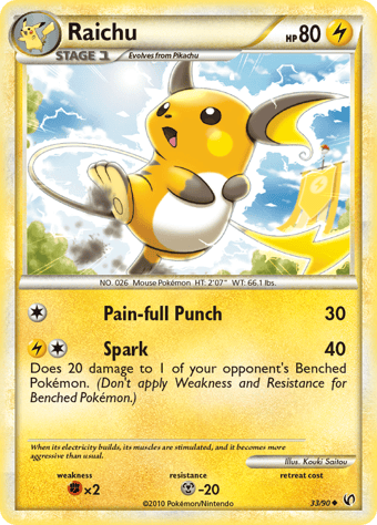 Raichu HS-Undaunted Pokemon Card