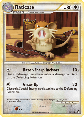 Raticate HS-Undaunted Pokemon Card