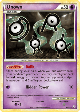 Unown HS-Undaunted Pokemon Card