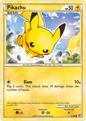 Pikachu HS-Undaunted Pokemon Card