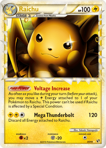 Raichu HS-Undaunted Pokemon Card