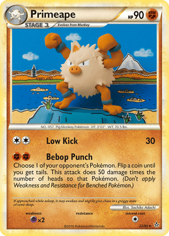 Primeape HS-Unleashed Pokemon Card