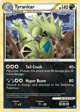 Tyranitar HS-Unleashed Pokemon Card