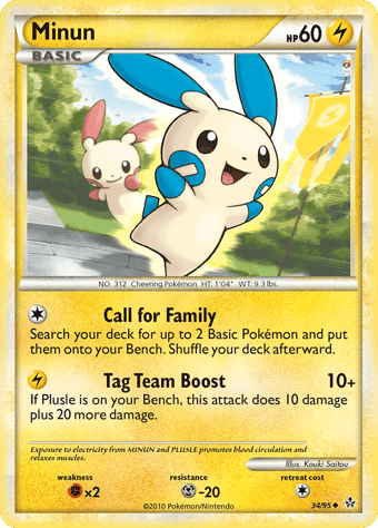 Minun HS-Unleashed Pokemon Card