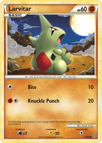 Larvitar HS-Unleashed Pokemon Card