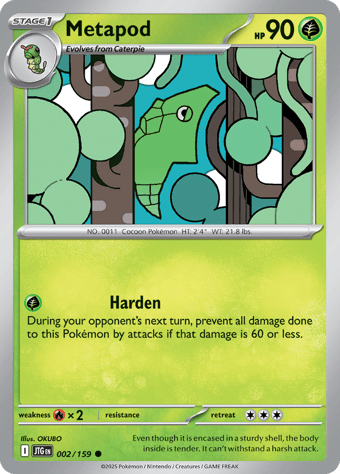 Metapod Journey Together Pokemon Card