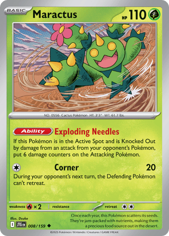 Maractus Journey Together Pokemon Card