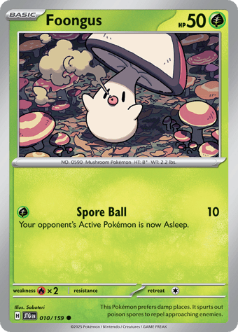 Foongus Journey Together Pokemon Card