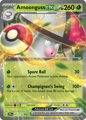 Amoonguss EX Journey Together Pokemon Card