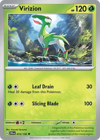 Virizion Journey Together Pokemon Card