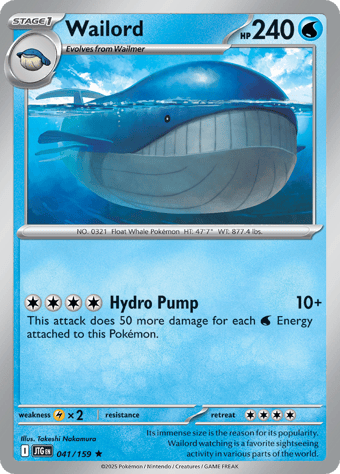Wailord Journey Together Pokemon Card