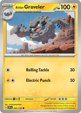 Alolan Graveler Journey Together Pokemon Card