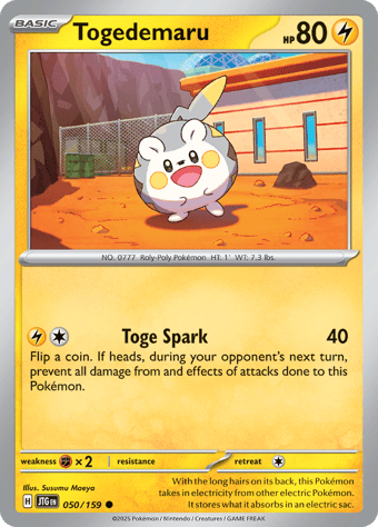 Togedemaru Journey Together Pokemon Card