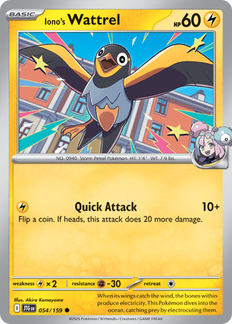 Iono's Wattrel Journey Together Pokemon Card