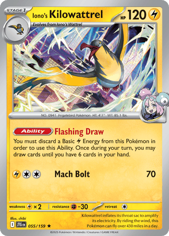 Iono's Kilowattrel Journey Together Pokemon Card