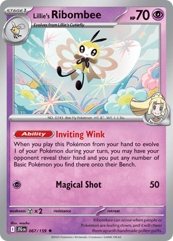 Lillie's Ribombee Journey Together Pokemon Card