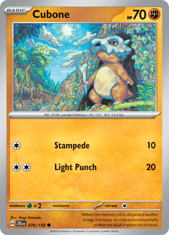 Cubone Journey Together Pokemon Card