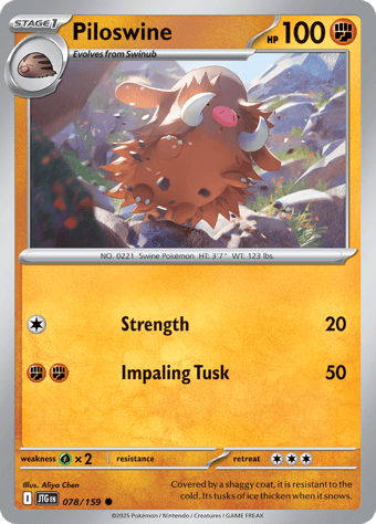 Piloswine Journey Together Pokemon Card