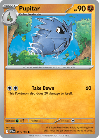 Pupitar Journey Together Pokemon Card