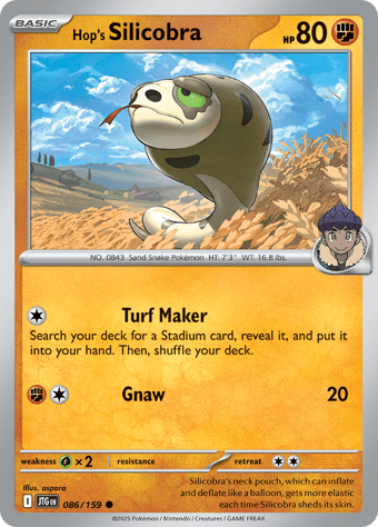 Hop's Silicobra Journey Together Pokemon Card