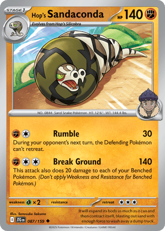 Hop's Sandaconda Journey Together Pokemon Card
