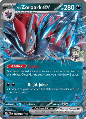 N's Zoroark EX Journey Together Pokemon Card
