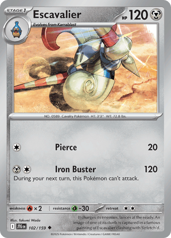 Escavalier Journey Together Pokemon Card