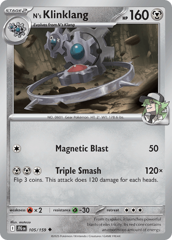 N's Klinklang Journey Together Pokemon Card