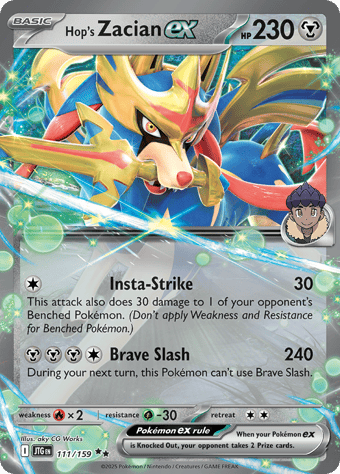 Hop's Zacian EX Journey Together Pokemon Card