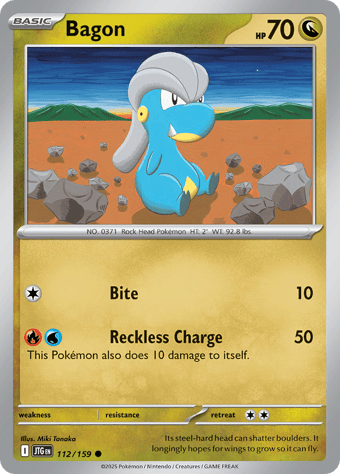 Bagon Journey Together Pokemon Card
