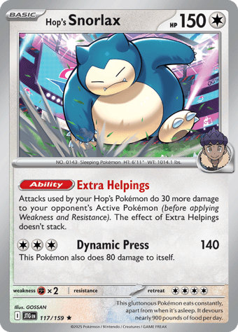 Hop's Snorlax Journey Together Pokemon Card