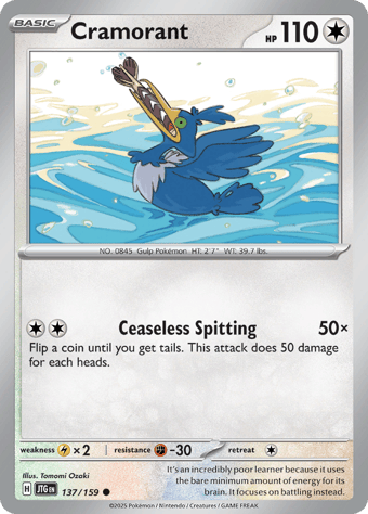 Cramorant Journey Together Pokemon Card