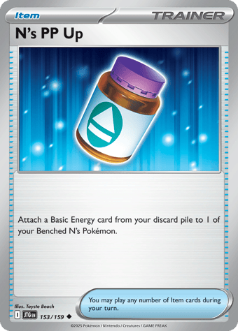 N's PP Up Journey Together Pokemon Card