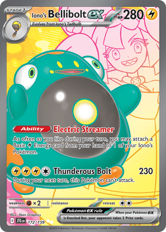 Iono's Bellibolt EX Journey Together Pokemon Card