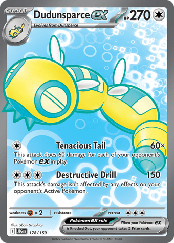 Dudunsparce EX Journey Together Pokemon Card