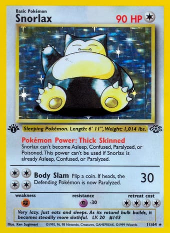 Snorlax Jungle Pokemon Card