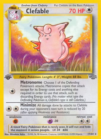 Clefable Jungle Pokemon Card