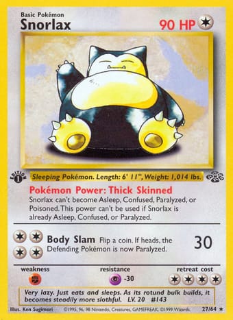 Snorlax Jungle Pokemon Card