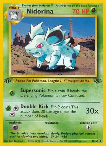 Nidorina Jungle Pokemon Card
