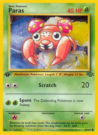 Paras Jungle Pokemon Card