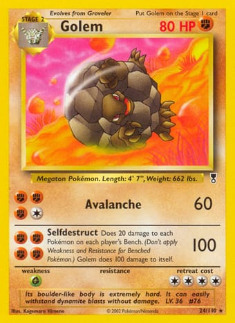 Golem Legendary Collection Pokemon Card