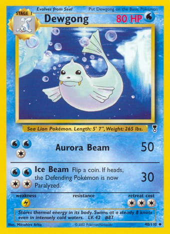 Dewgong Legendary Collection Pokemon Card